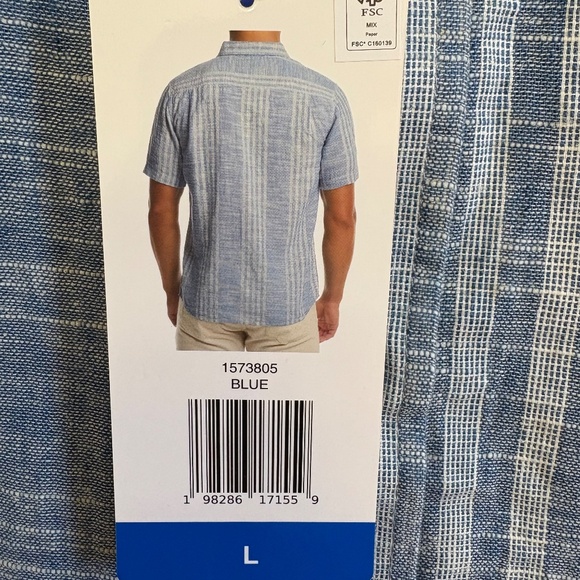 Weatherproof Light Blue Striped Button Down Shirt - Picture 6 of 15